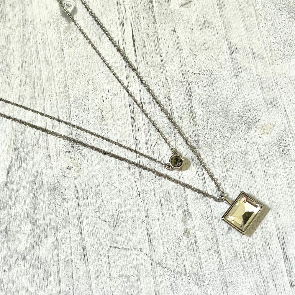 Loft two tier silver tone rhinestone necklace